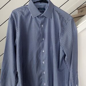 Nautica Men's Navy Gingham Shirt